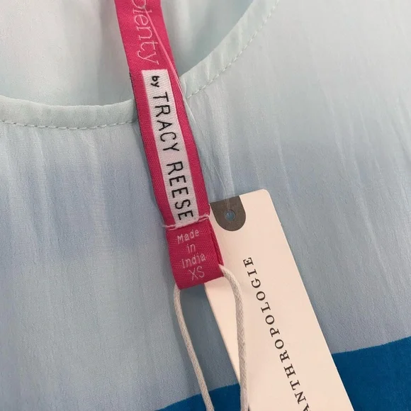 Anthro Plenty by Tracy Reese Marina Blue Striped Tank Top NWT - Picture 5 of 6